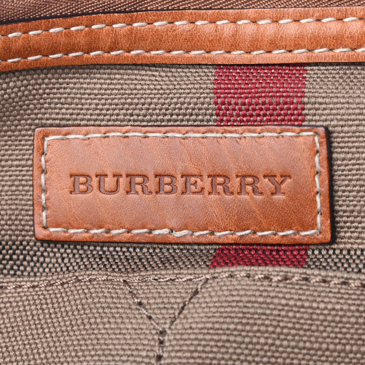 Canvas Mega Check Medium Tottenham Brit Tote Saddle Brown