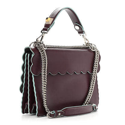 Fendi Vitello Liberty Scalloped Studded Kan I Shoulder Bag Bordeaux 3 of 14