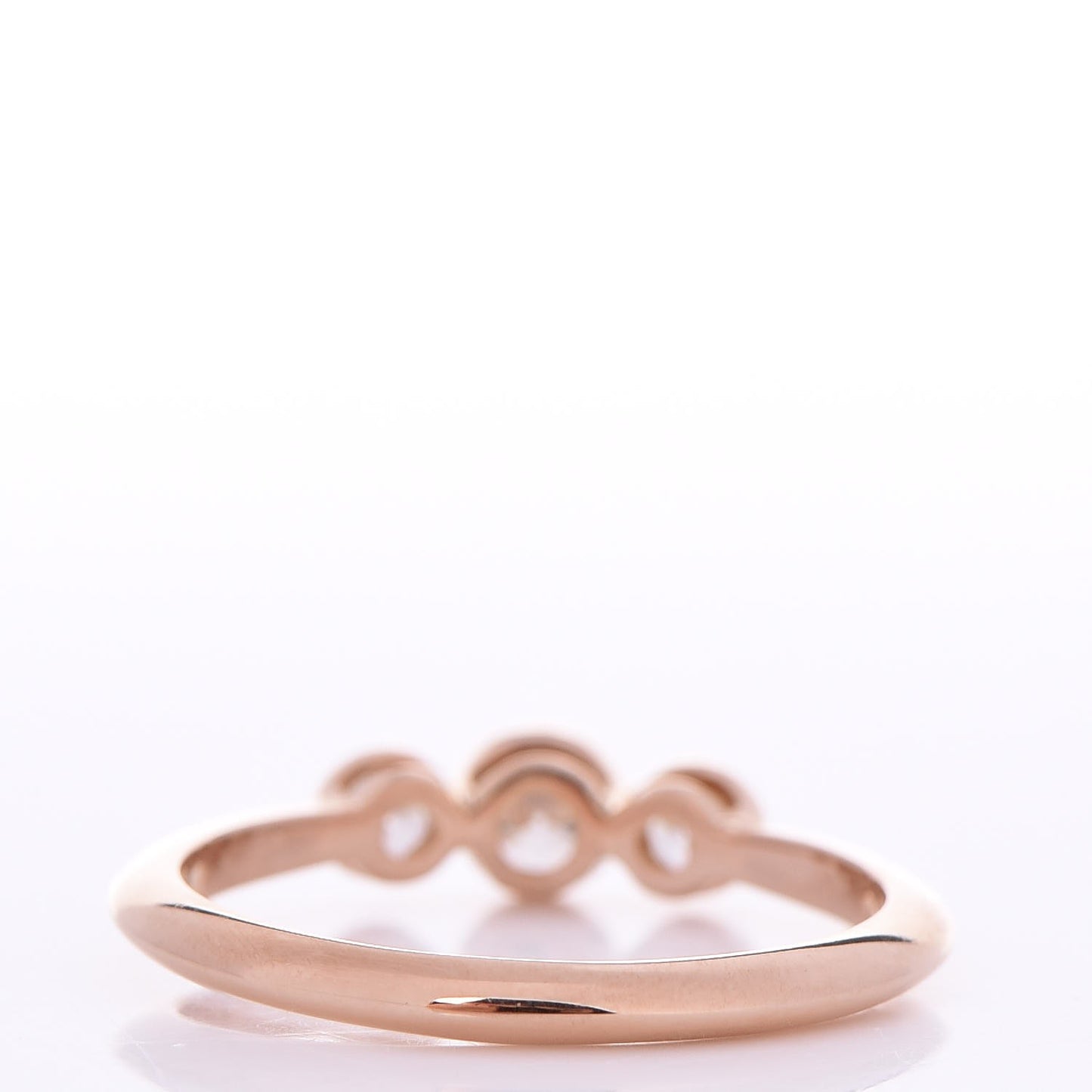 18K Rose Gold Diamond Three Stone Milgrain Ring 52 6