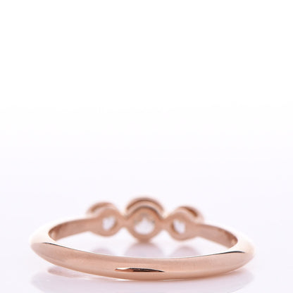 Tiffany 18K Rose Gold Diamond Three Stone Milgrain Ring 52 6 4 of 6