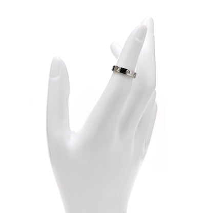 Cartier 18K White Gold Diamond 4mm LOVE Wedding Band Ring 48 4.5 2 of 5
