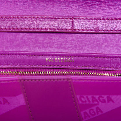 Balenciaga Jacquard Nylon Calfskin Shift Wallet On Strap Pink 8 of 21
