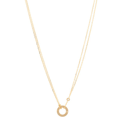 Cartier 18K Yellow Gold 2 Diamond LOVE Necklace 1 of 4