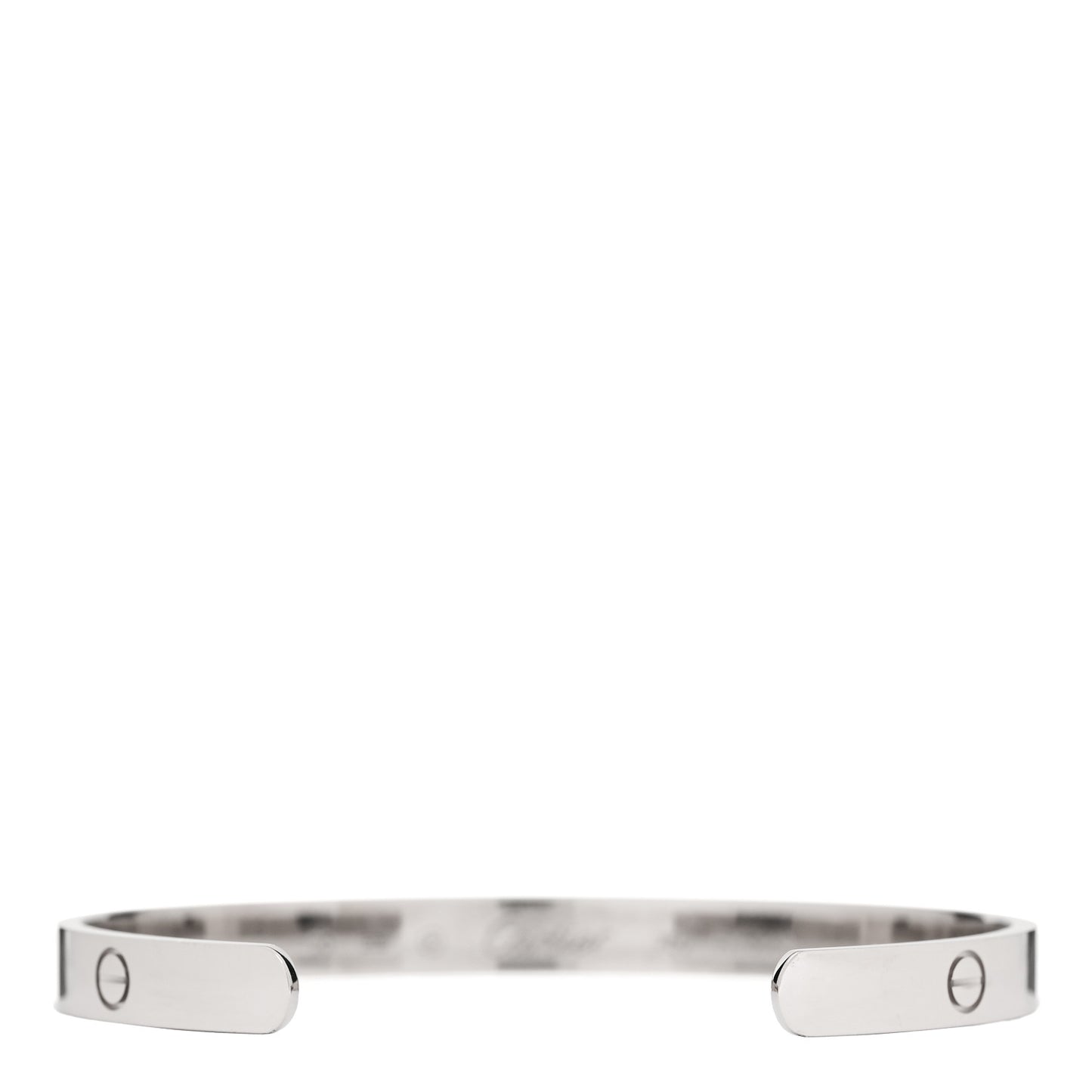 18K White Gold LOVE Cuff Bracelet 20