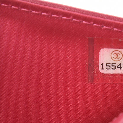 Chanel Patent Camellia Embossed Zipped Pocket Wallet Pink 6 of 9