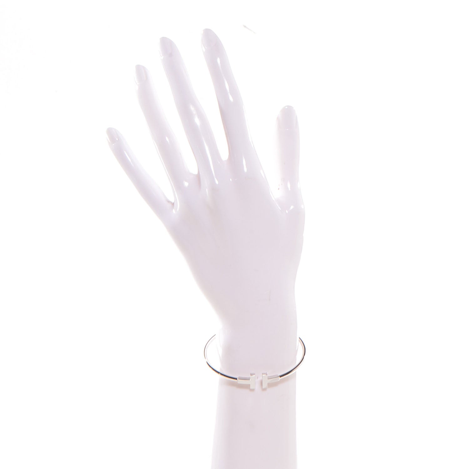 Tiffany 18K White Gold T Wire Bracelet 2 of 5