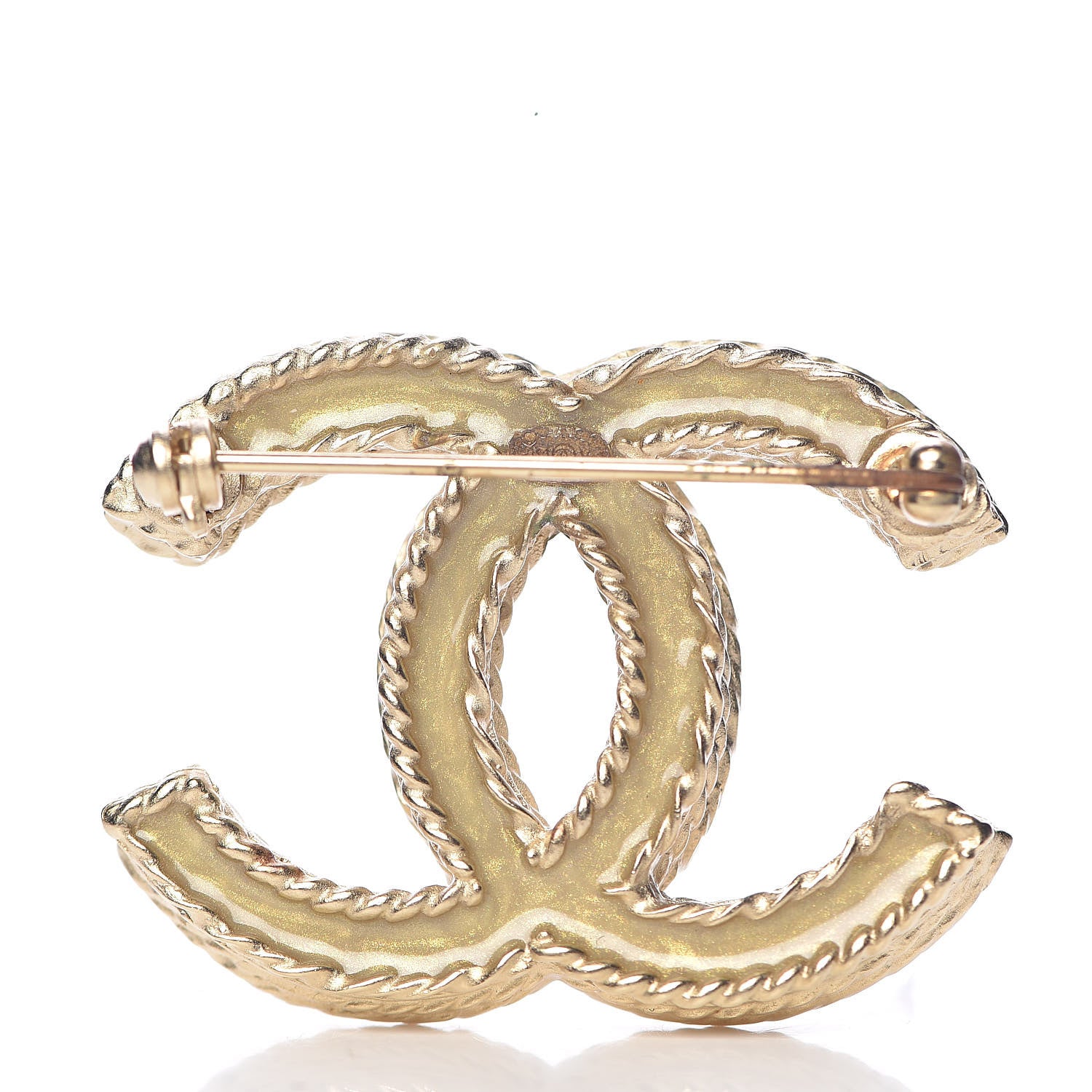 Chanel Crystal CC Brooch Light Gold 3 of 5