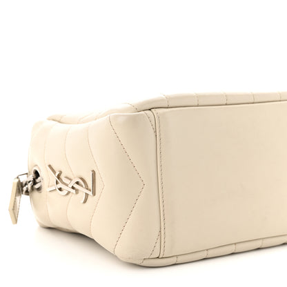 Saint Laurent Calfskin Y Quilted Monogram Small Loulou Bowling Bag Ivory 9 of 13