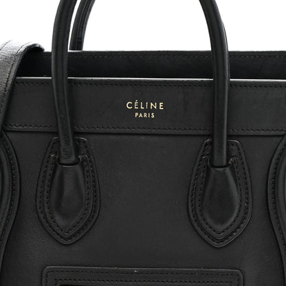 Celine Smooth Calfskin Nano Luggage Black 9 of 17