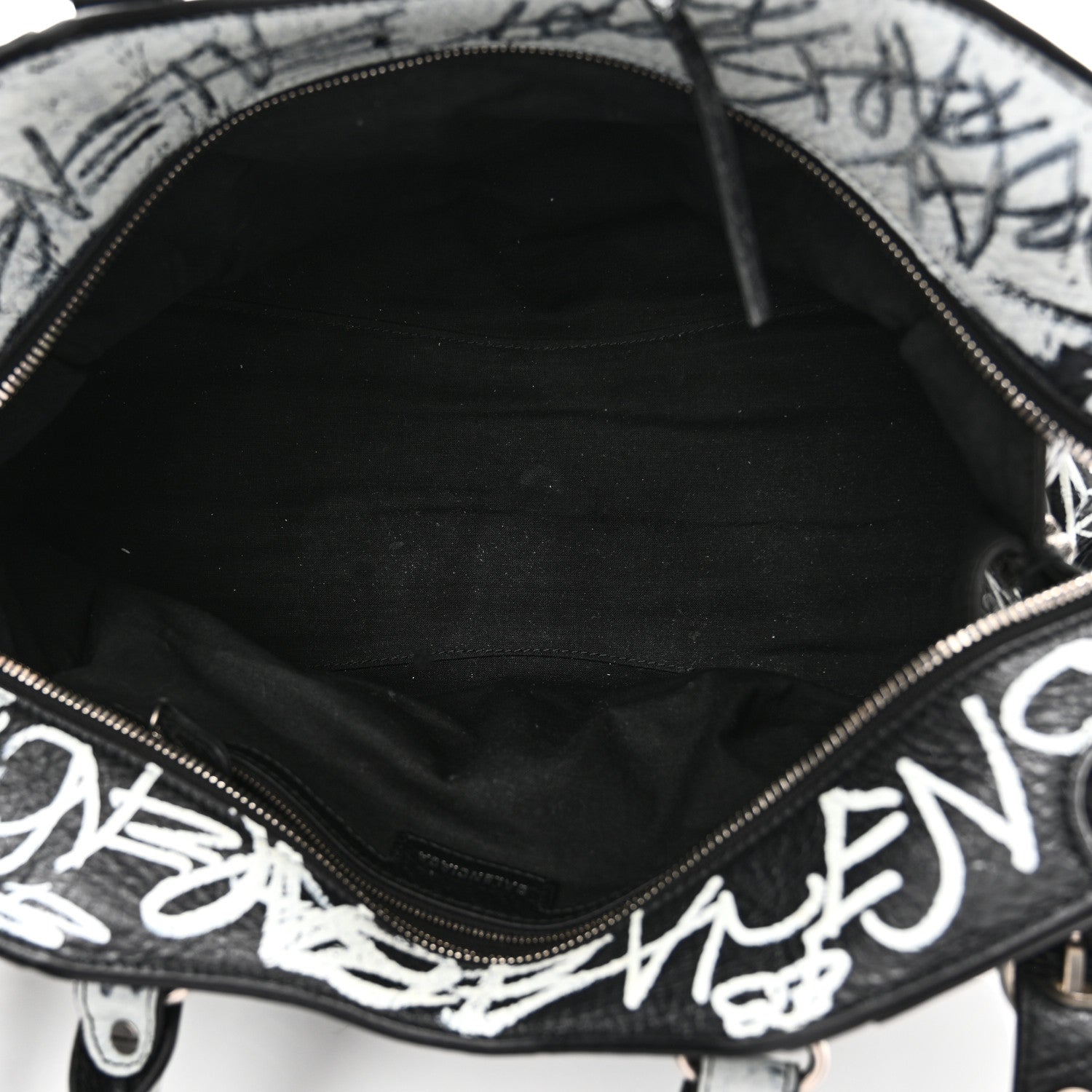 Balenciaga Agneau Arena Graffiti Neo Cagole City Handbag Black White 5 of 10