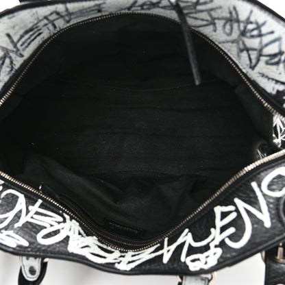Balenciaga Agneau Arena Graffiti Neo Cagole City Handbag Black White 5 of 10