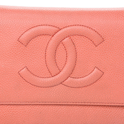 Chanel Caviar Timeless CC Wallet On Chain WOC Pink 8 of 24