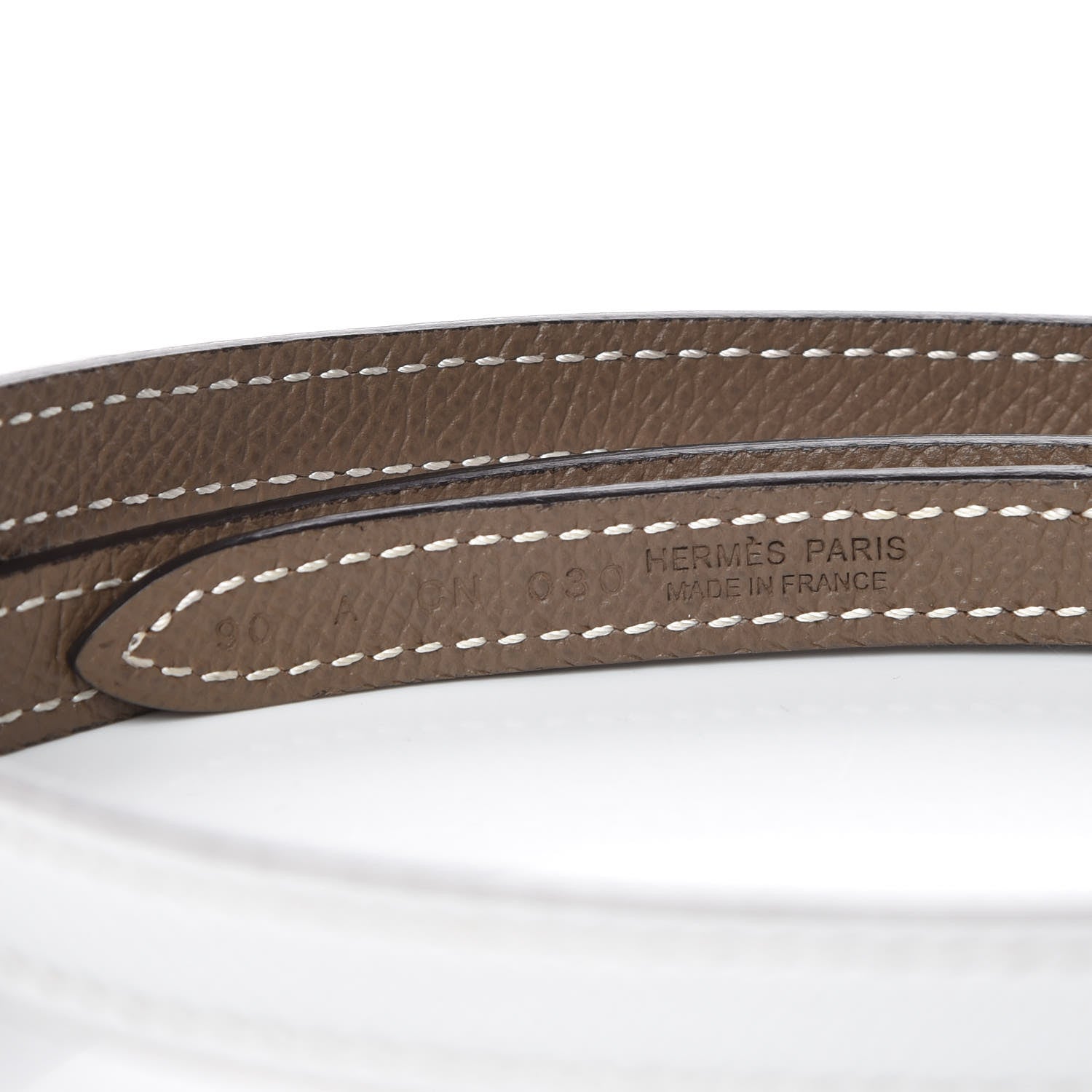 Hermes Epsom 13mm Roulis Belt 90 White Etoupe 4 of 6