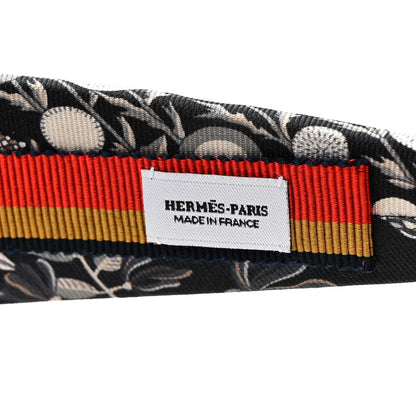 Hermes Silk Twill Gina Bloom Headband Black 4 of 6