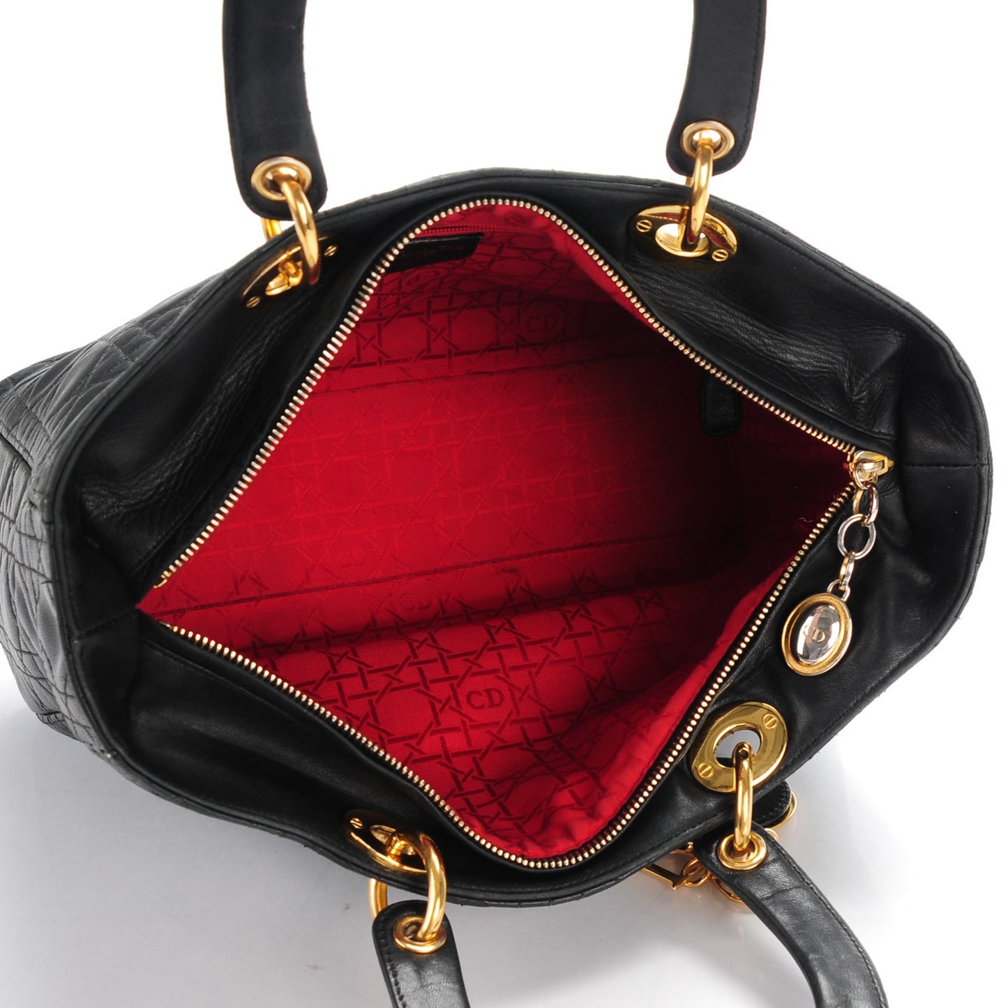 Lambskin Cannage Large Lady Dior Black