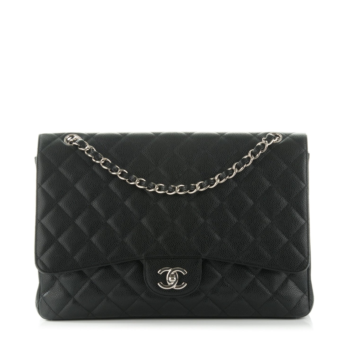Caviar Quilted Maxi Single Flap Black