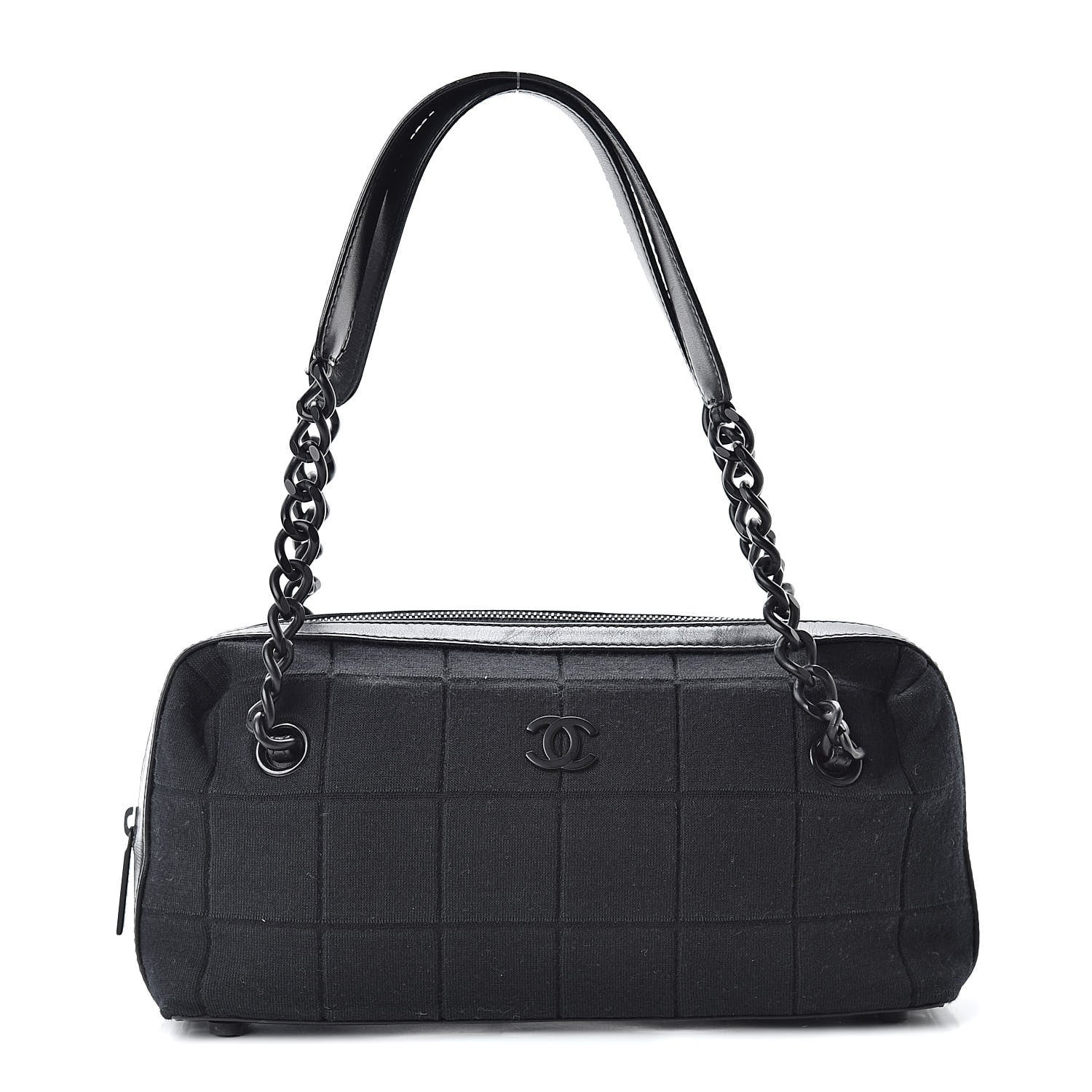 Chanel Jersey Quilted Chocolate Bar Shoulder Bag Black 1 of 15