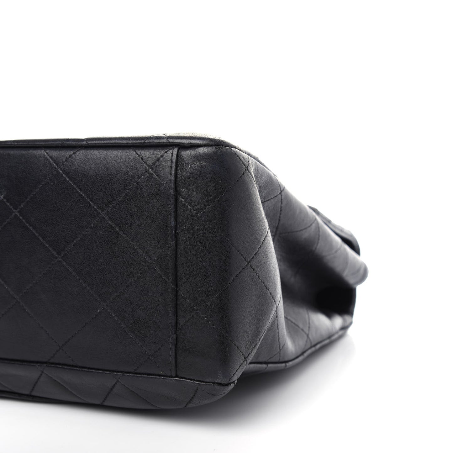 Lambskin Quilted XL Jumbo Single Flap Black