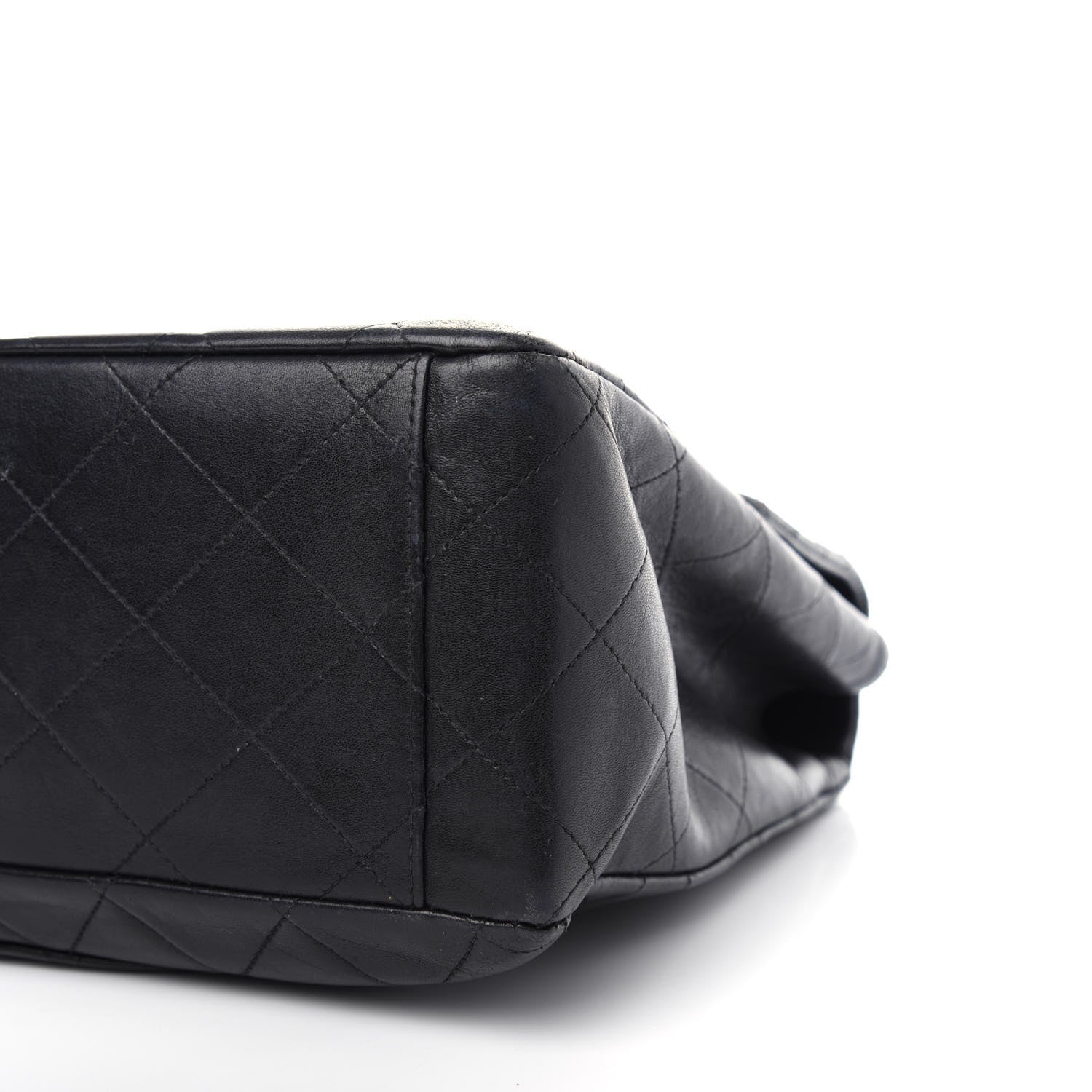 Chanel Lambskin Quilted XL Jumbo Single Flap Black 10 of 11