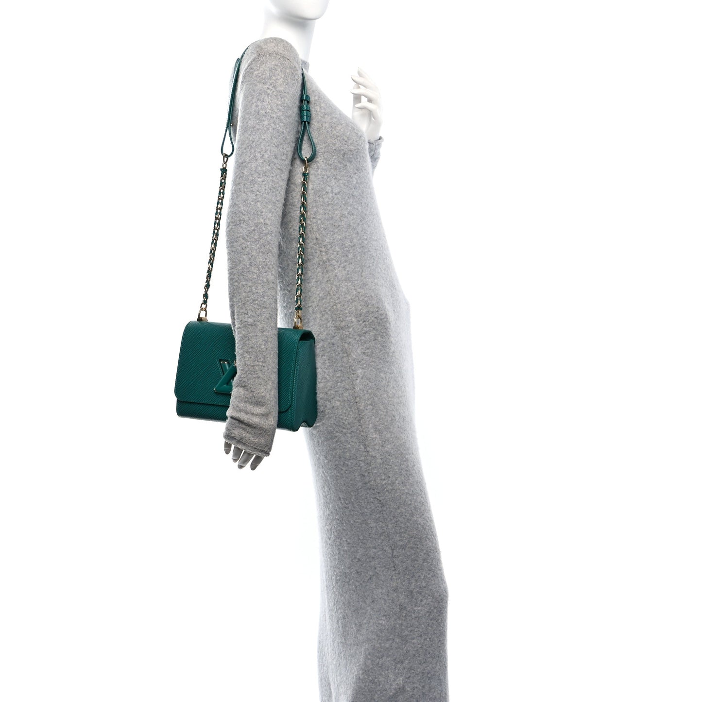 Epi Twist Shoulder Bag MM Emeraude