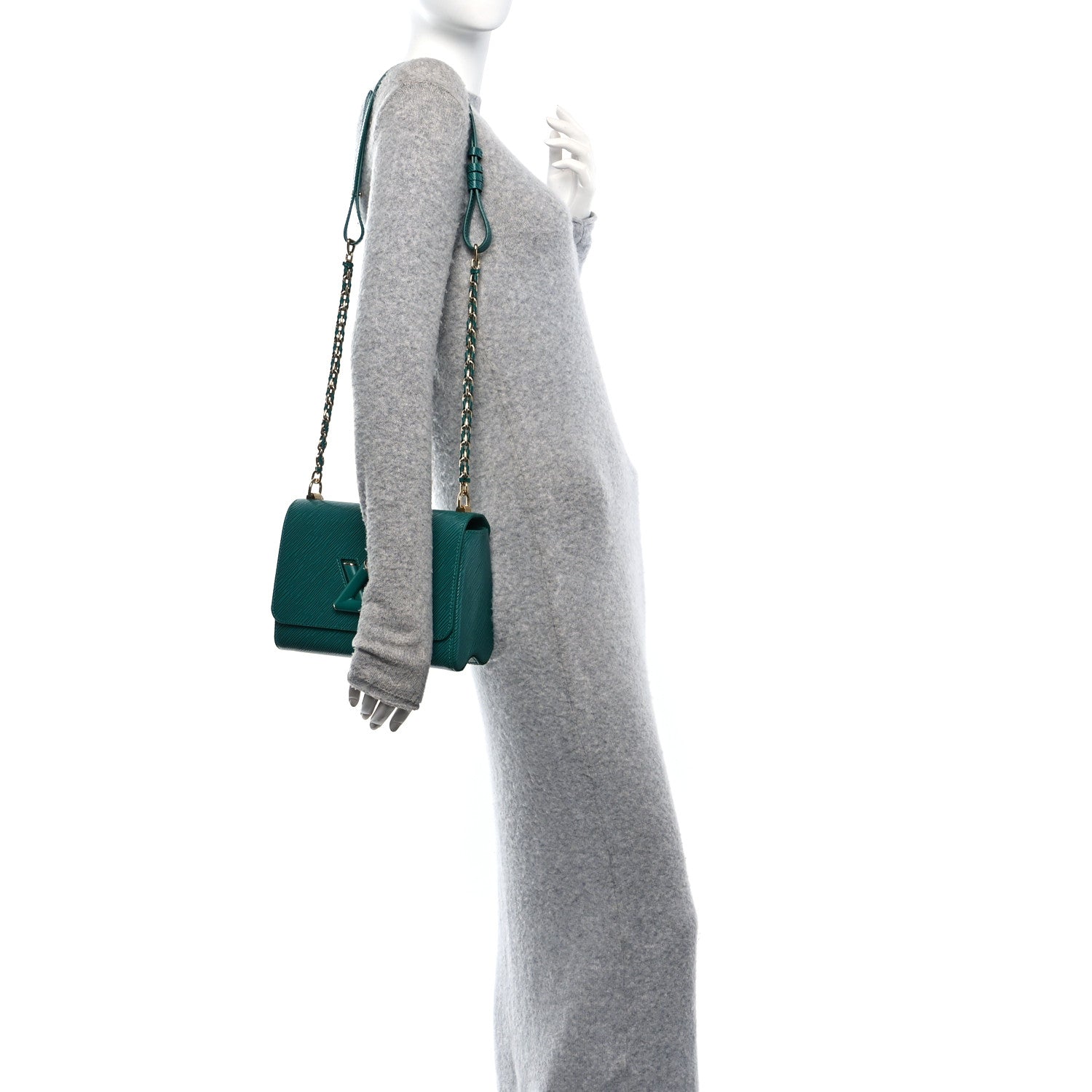 Louis Vuitton Epi Twist Shoulder Bag MM Emeraude 2 of 11