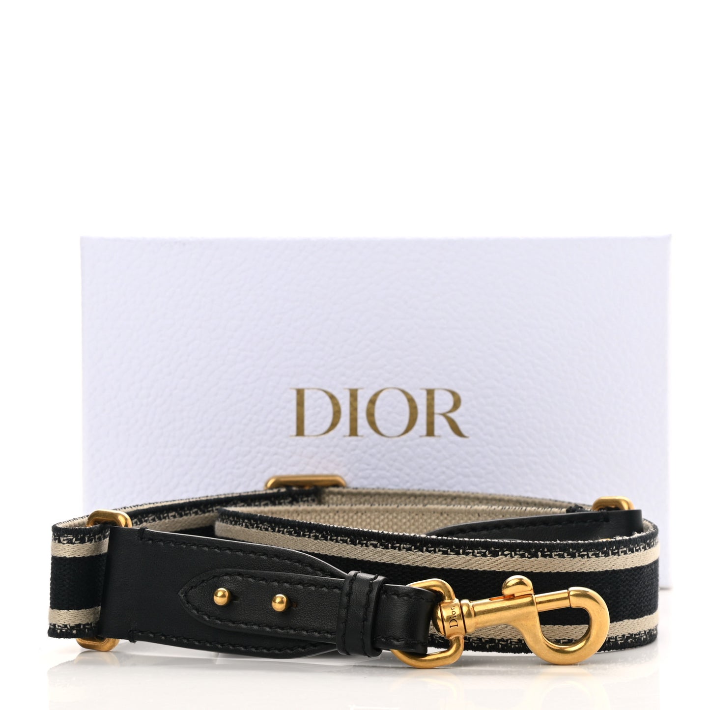 Canvas Embroidered Shoulder Strap Black