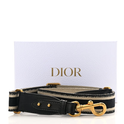 Christian Dior Canvas Embroidered Shoulder Strap Black 3 of 3