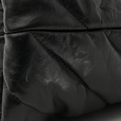 Balenciaga Crushed Calfskin Quilted Matte Black Hardware Large Crush Carry All Tote Bag Black 11 of 11