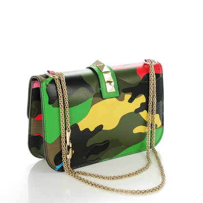 Valentino Garavani Nappa Canvas Camouflage Medium Glam Lock Rockstud Flap Multicolor 3 of 7