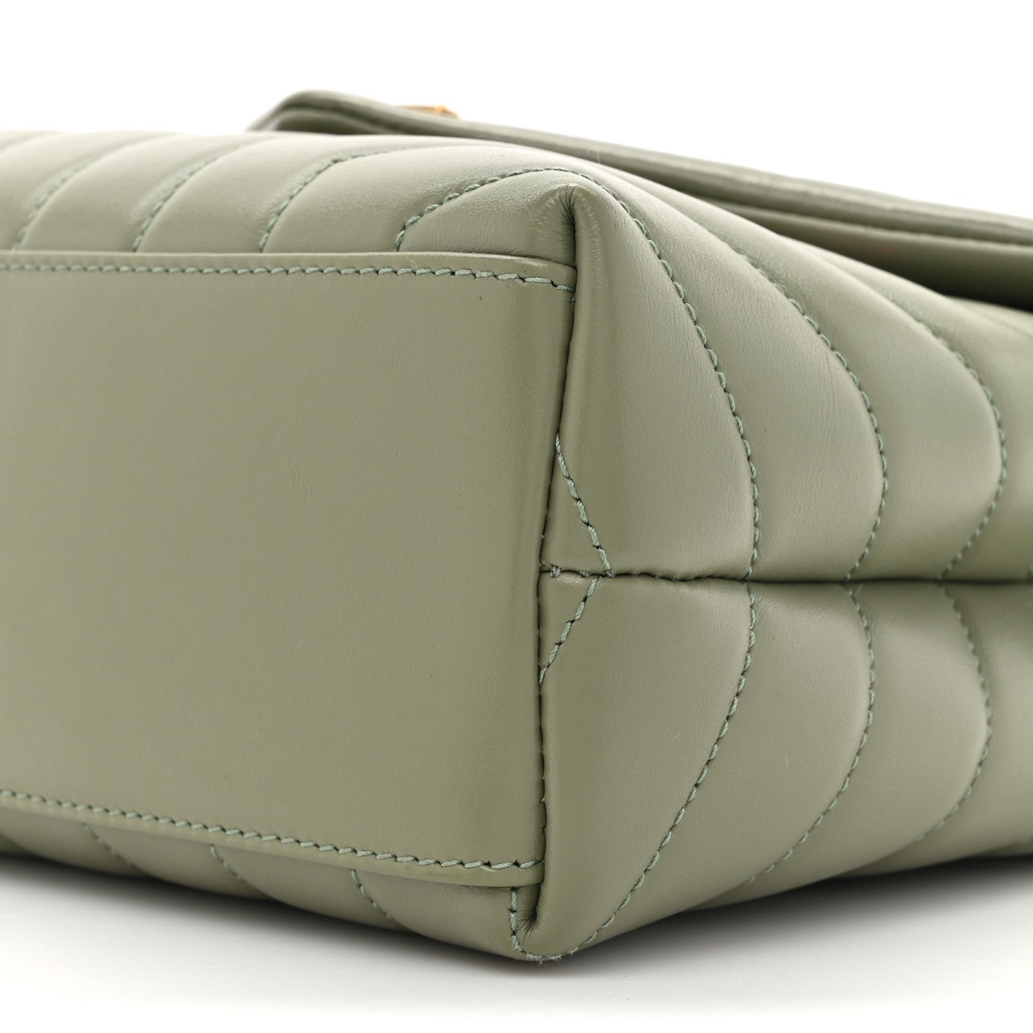 Saint Laurent Calfskin Y Quilted Monogram Small Loulou Chain Satchel Light Sage 9 of 10