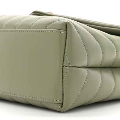 Saint Laurent Calfskin Y Quilted Monogram Small Loulou Chain Satchel Light Sage 9 of 10