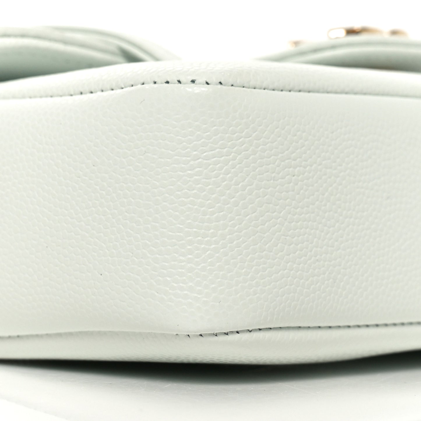 Shiny Caviar Mini Preppy Coco Shoulder Bag Light Blue