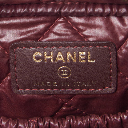 Chanel Lambskin Quilted Medium Curvy Pouch Cosmetic Case Black 5 of 9