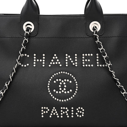 Chanel Caviar Small Studded Deauville Tote Black 7 of 9