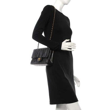 Chanel Lambskin Quilted Medium Double Flap Black 2 of 15