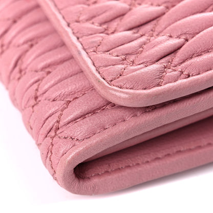 Miu Miu Nappa Matelasse Crystal Cherry Wallet On Chain Rosa 14 of 17
