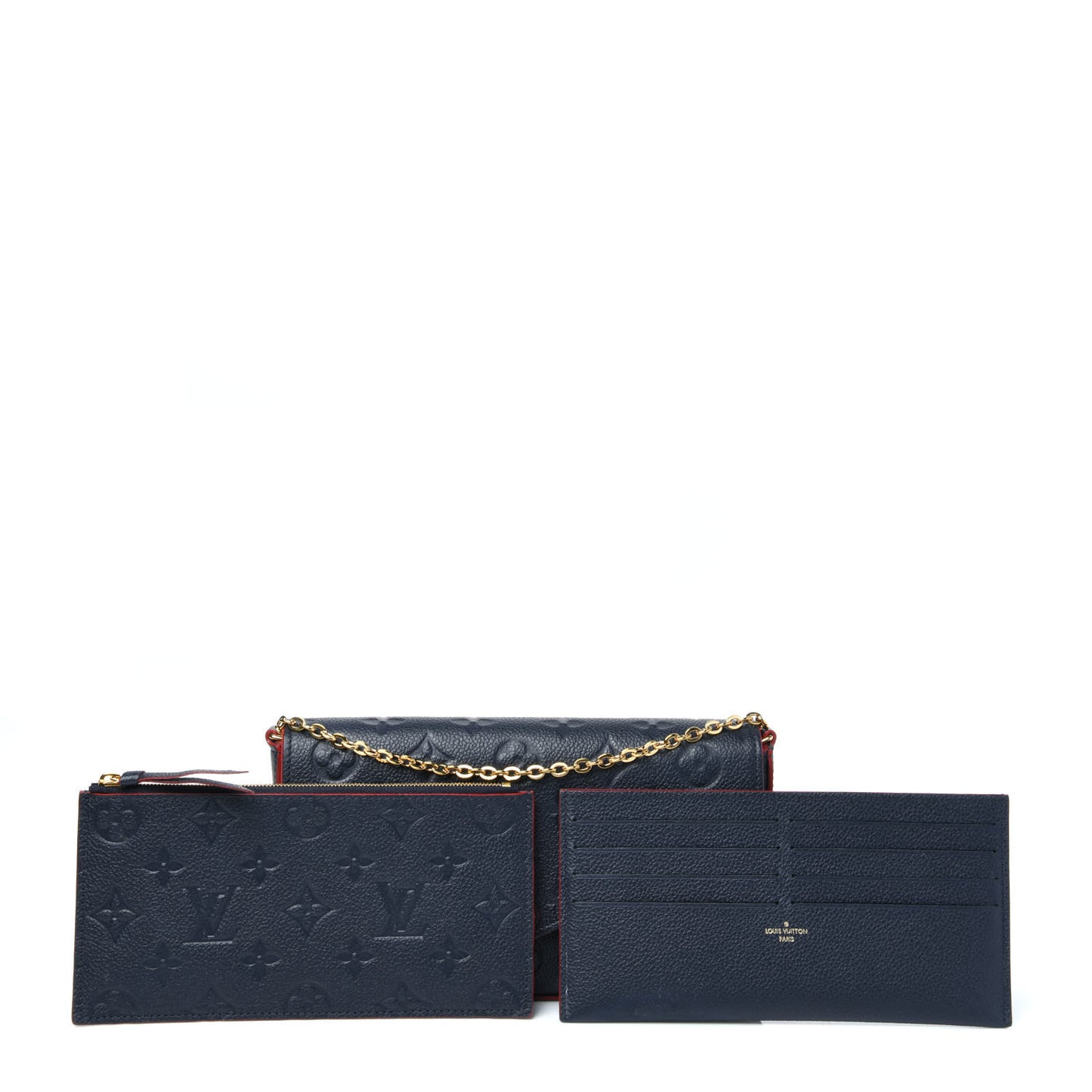 Empreinte Pochette Felicie Chain Wallet Marine Rouge