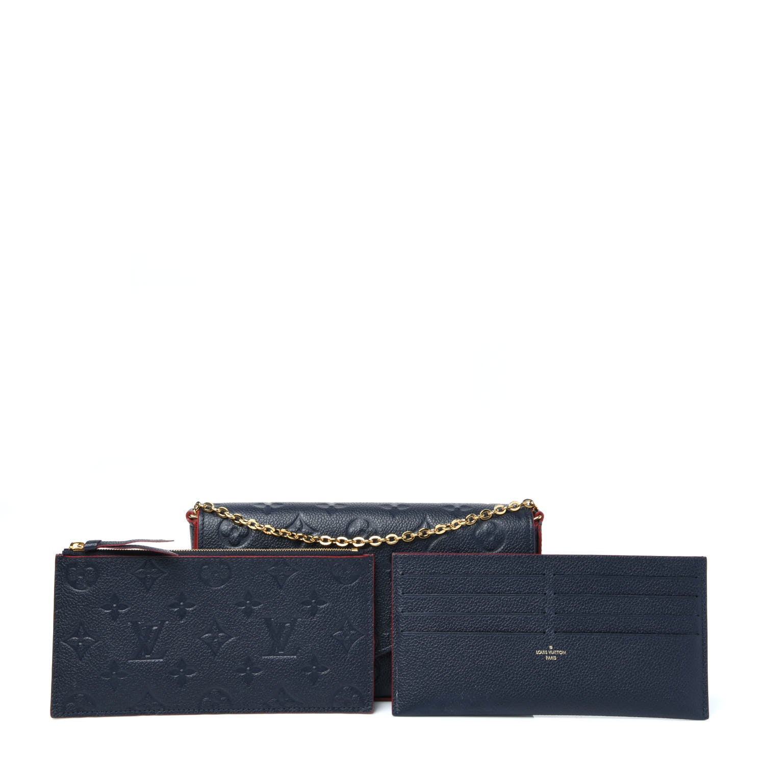 Louis Vuitton Empreinte Pochette Felicie Chain Wallet Marine Rouge 14 of 14