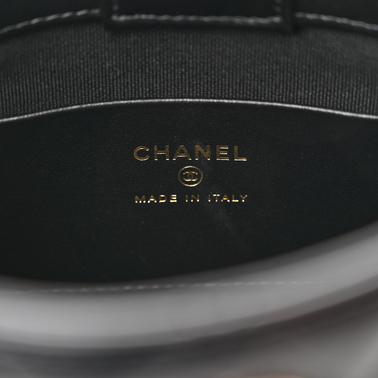 Shiny Crumpled Calfskin Quilted Clutch With Chain Black