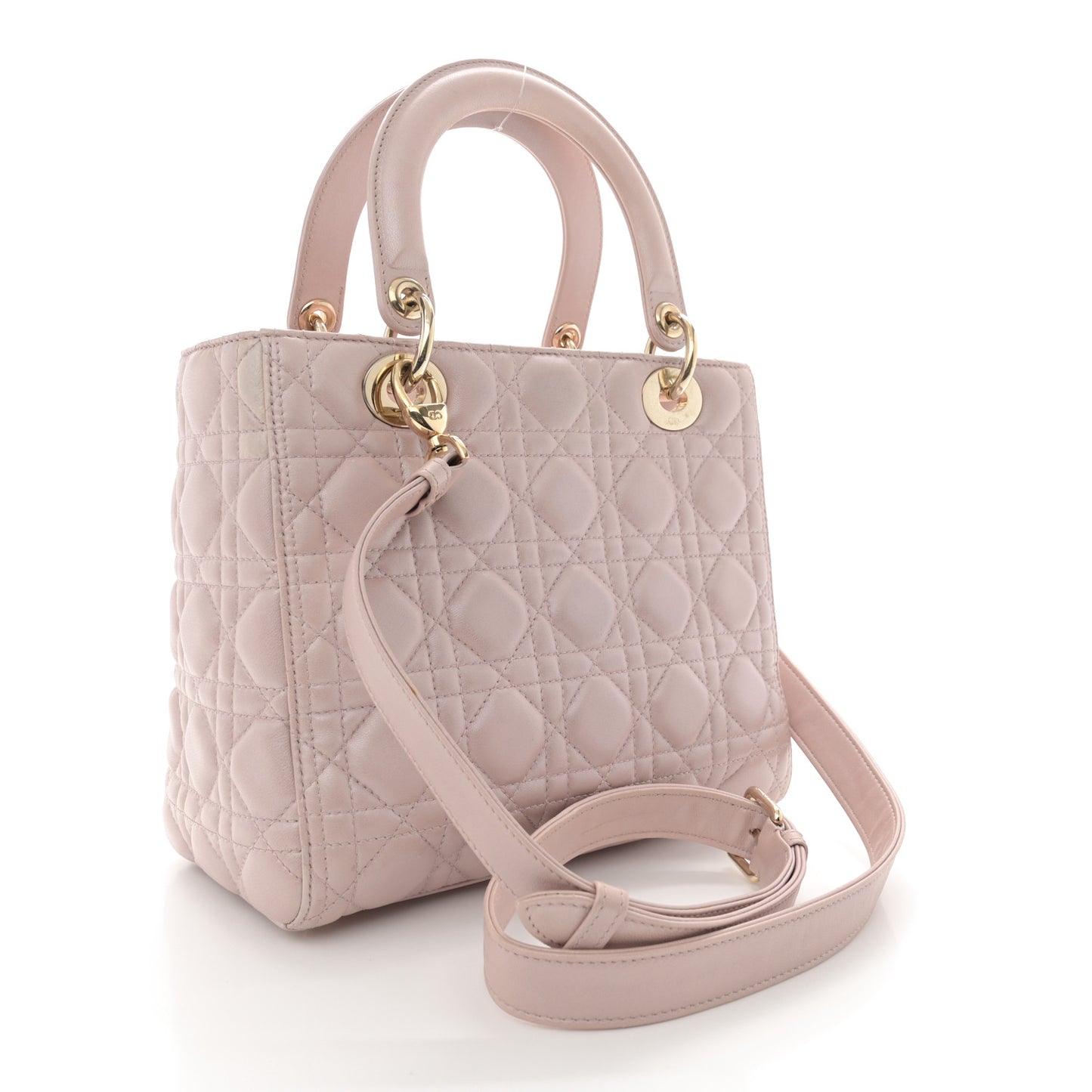 Pearly Lambskin Cannage Medium Lady Dior Lotus