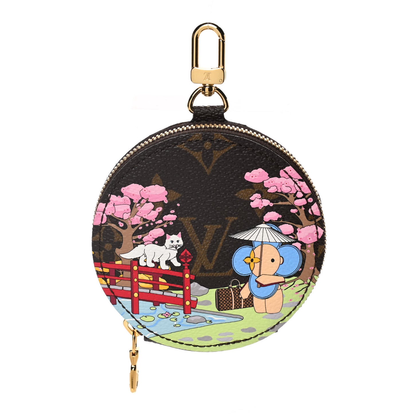 Monogram 2021 Christmas Animation Japanese Garden Round Coin Purse Wisteria Pink