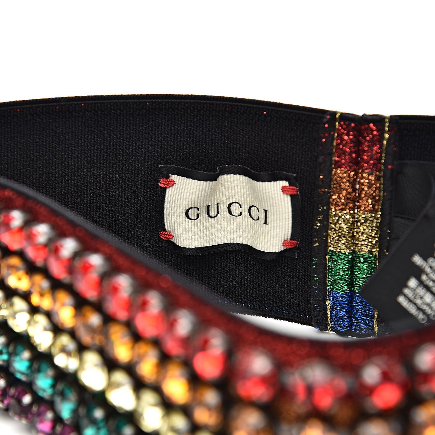 Metallic Crystal Embellished Webby Headband 57 Rainbow