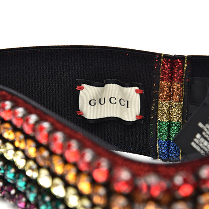 Gucci Metallic Crystal Embellished Webby Headband 57 Rainbow 4 of 6