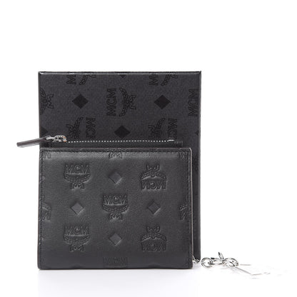 MCM Calfskin Ottomar Monogram Mini Two Fold Klara Wallet Black 8 of 8