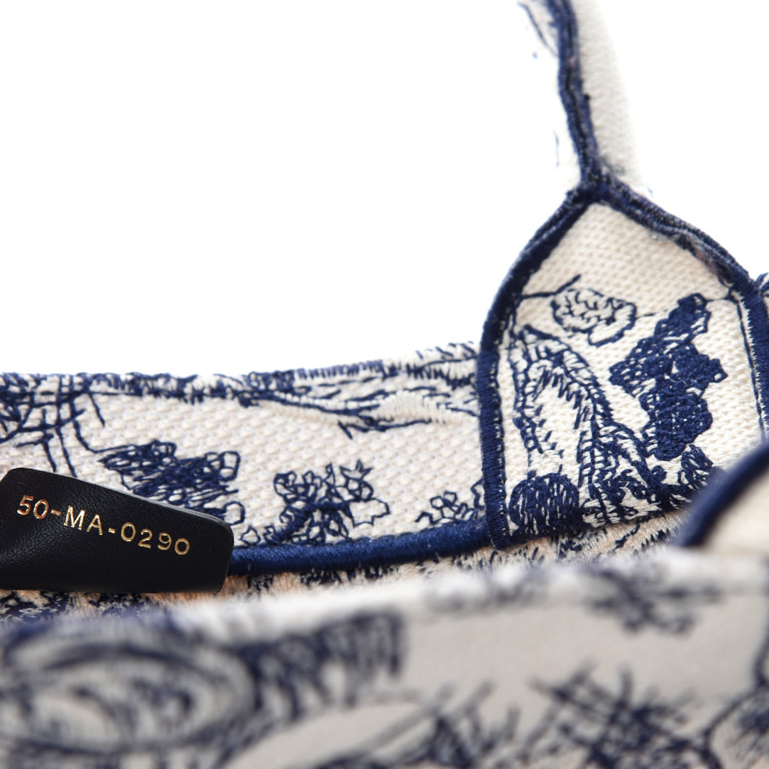 Christian Dior Canvas Embroidered Medium Dioriviera Toile De Jouy Book Tote Blue 9 of 10
