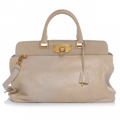 Prada Glace Calf Frame Satchel Quarzo 1 of 10