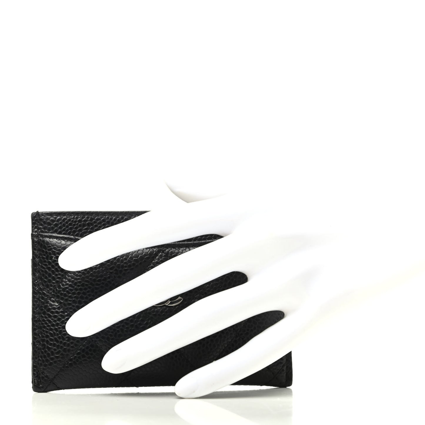 Caviar Quilted Card Holder Black