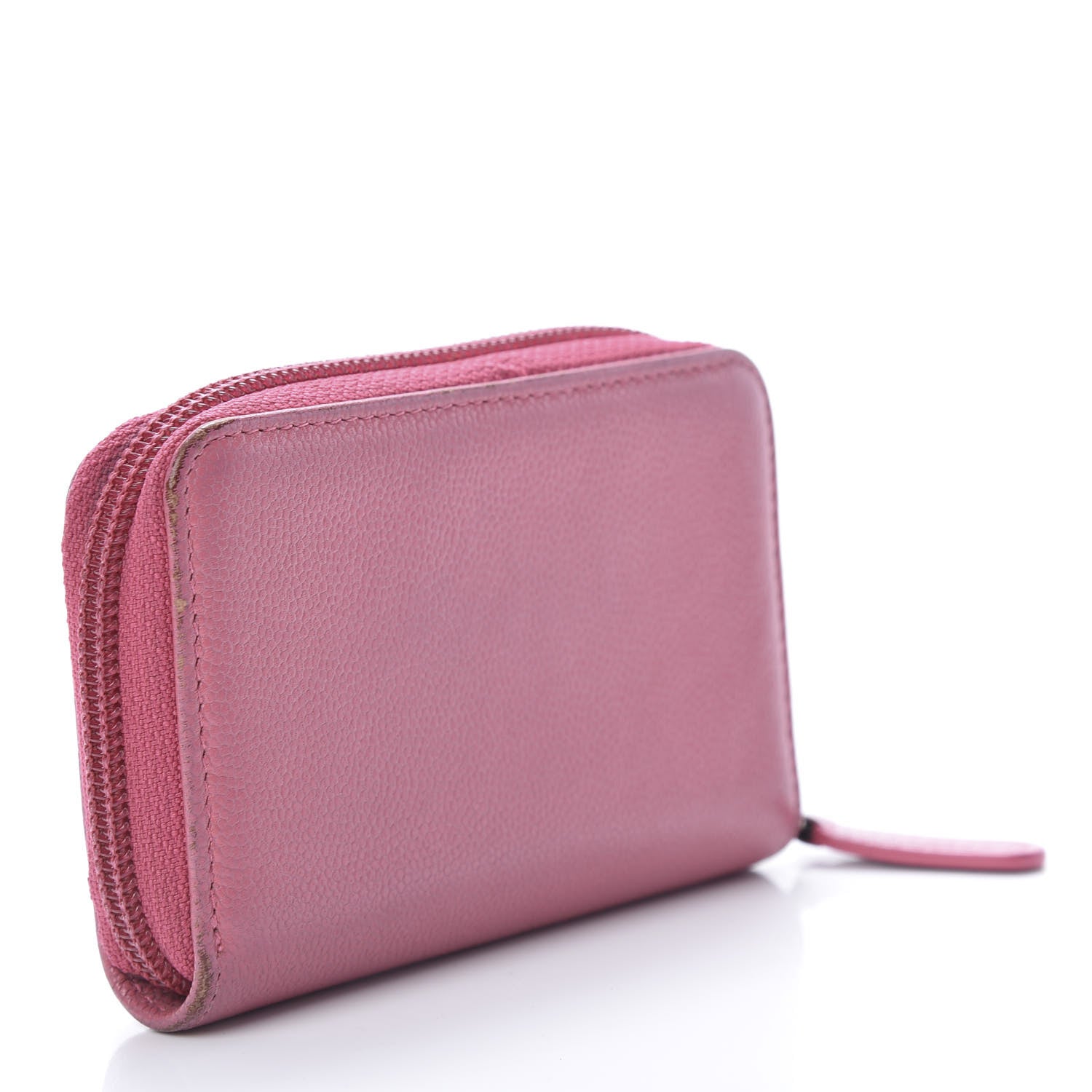Chanel Caviar Button Zip Coin Purse Pink 3 of 16
