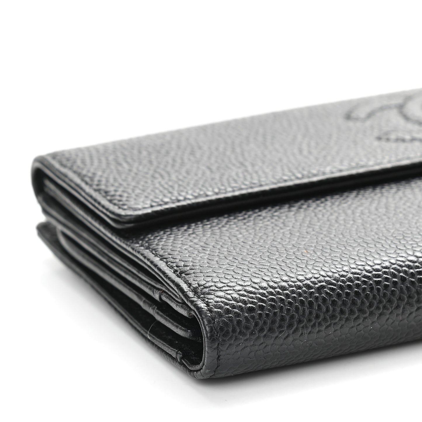 Caviar CC Long Flap Wallet Black