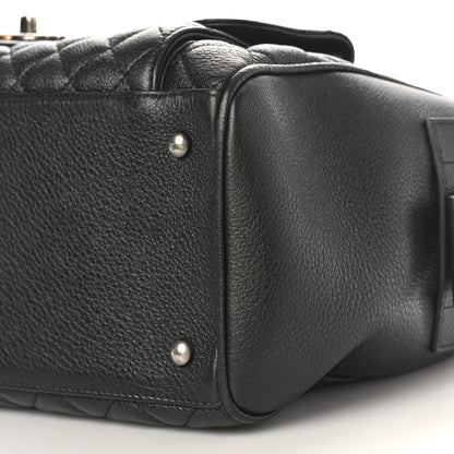 Chanel Grained Calfskin Quilted Large Casual Pocket Bowling Bag Black 9 of 9